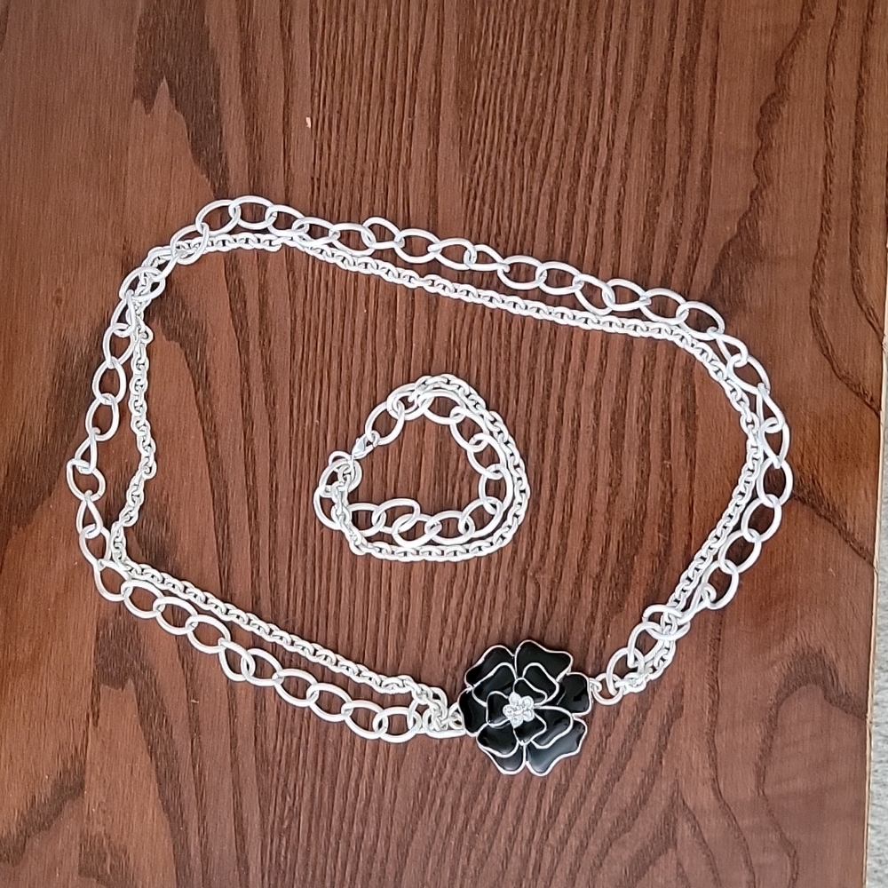 Stella & Dot La Coco Brooch Necklace & Bracelet